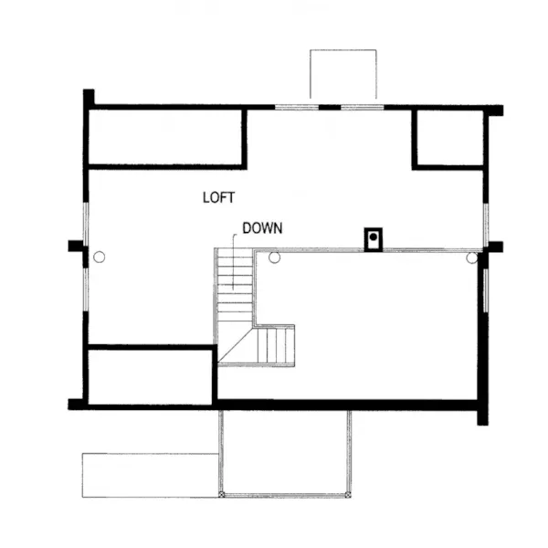 Country House Plan Second Floor - Leverette Raised Log Cabin Home 088D-0048 - Shop House Plans and More