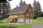 Raised Log Cabin With Two-Car Drive Under Garage