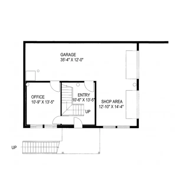 Country House Plan Lower Level Floor - Leverette Raised Log Cabin Home 088D-0048 - Shop House Plans and More