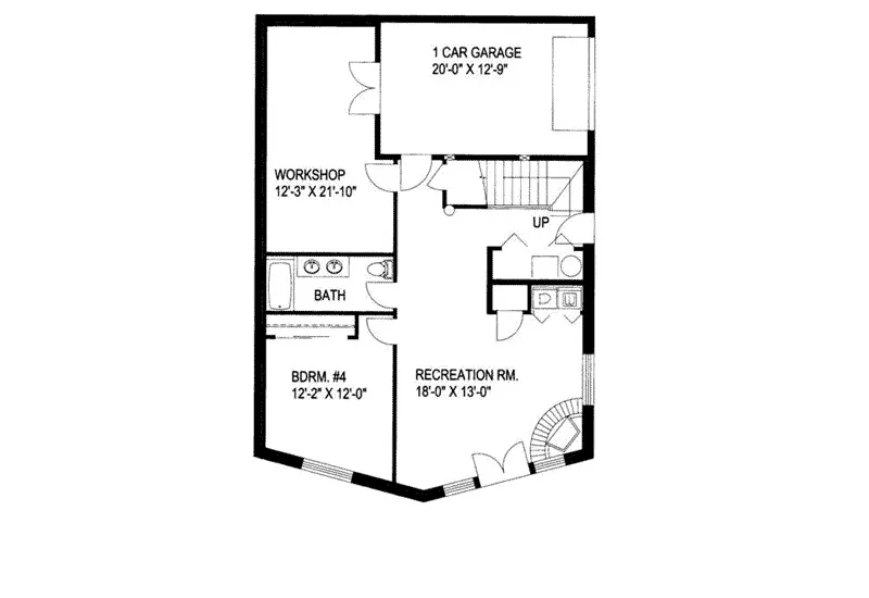 Contemporary House Plan Lower Level Floor - Forestbriar Luxury A-Frame Home 088D-0049 - Search House Plans and More