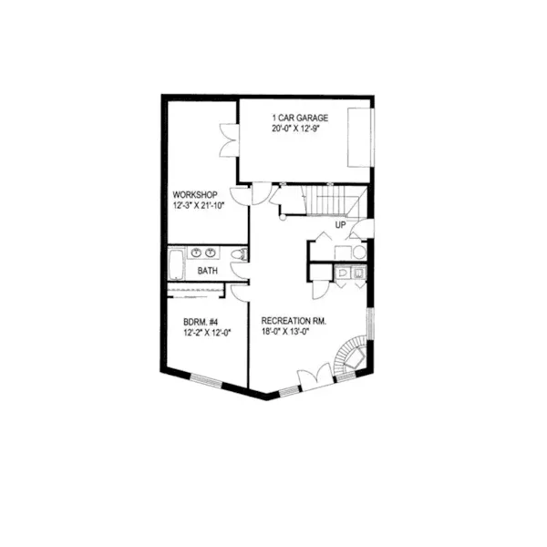 Mountain House Plan Lower Level Floor - Forestbriar Luxury A-Frame Home 088D-0049 - Search House Plans and More