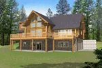 Soothing Wall of Windows Grace This Log Homes Exterior