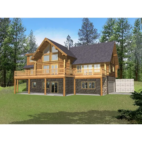 Soothing Wall of Windows Grace This Log Homes Exterior