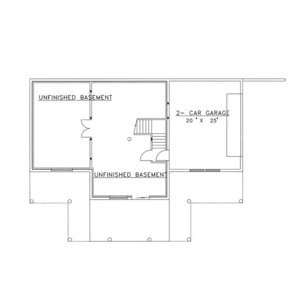 Log Cabin House Plan Lower Level Floor - Marvin Peak Log Home 088D-0050 - Shop House Plans and More