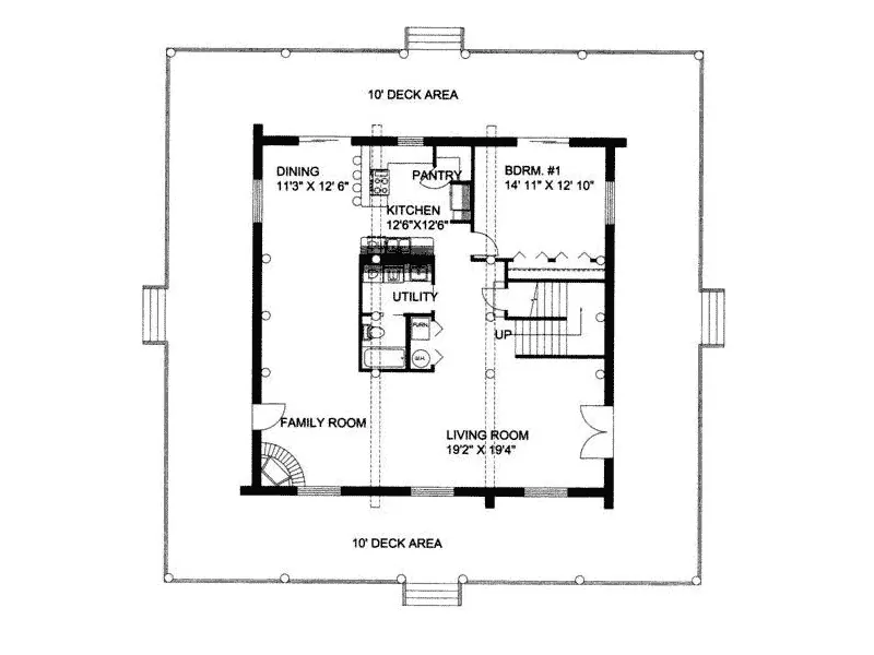 Country House Plan First Floor - Trotting Trail Luxury Log Home 088D-0052 - Shop House Plans and More