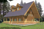 Cozy Luxury Log House Has Wrap-Around Porch