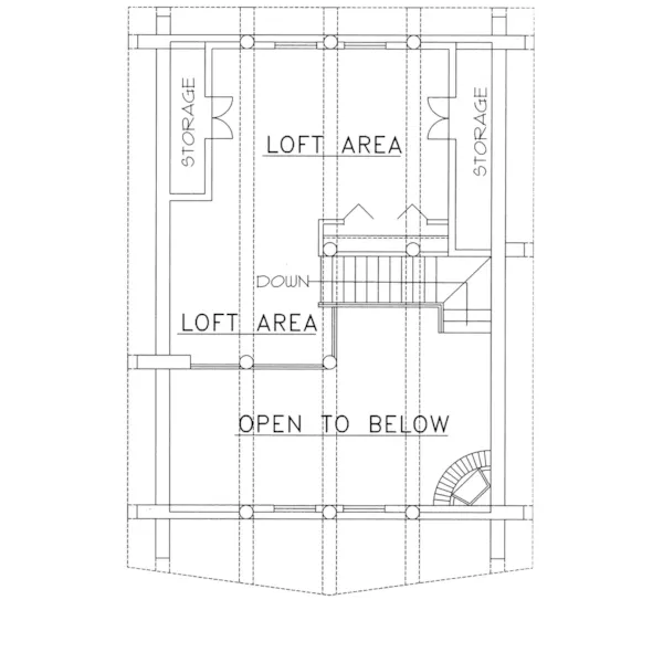 Mountain House Plan Second Floor - Questover Canyon Log Cabin Home 088D-0053 - Shop House Plans and More