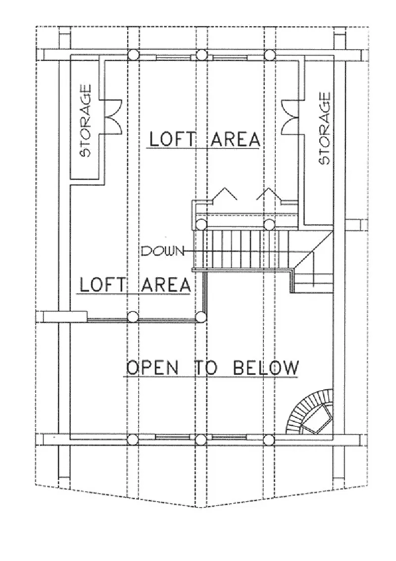 Rustic House Plan Loft - Questover Canyon Log Cabin Home 088D-0053 - Shop House Plans and More