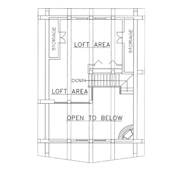 Mountain House Plan Loft - Questover Canyon Log Cabin Home 088D-0053 - Shop House Plans and More