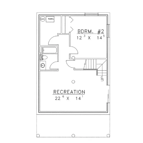 Mountain House Plan Lower Level Floor - Questover Canyon Log Cabin Home 088D-0053 - Shop House Plans and More