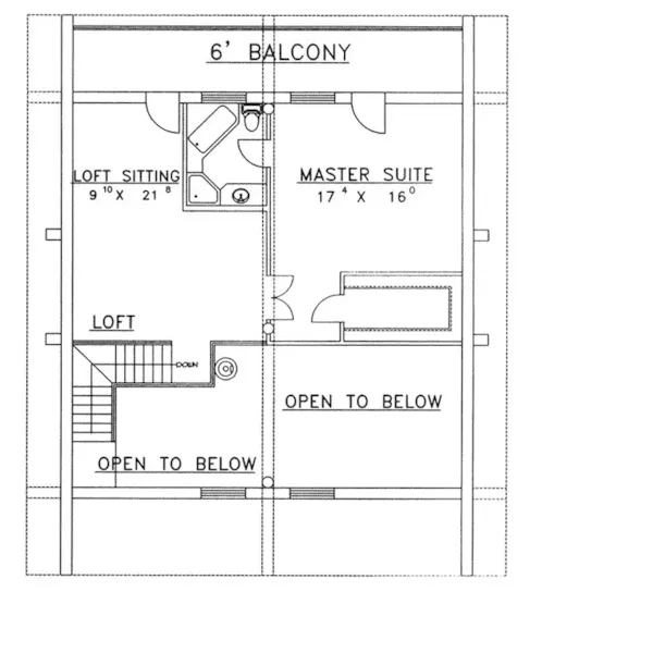 Rustic House Plan Second Floor - Rockport Peak Log Home 088D-0054 - Shop House Plans and More