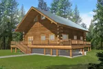 Spacious Log Style Home Features Wrap-Around Porch