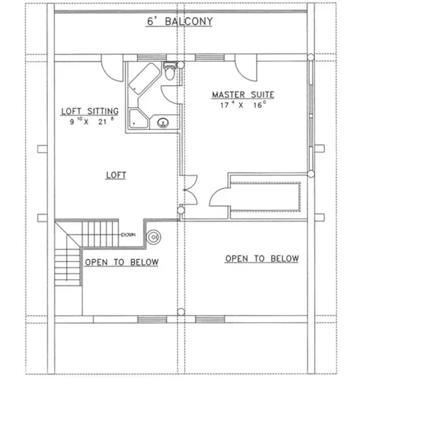 Country House Plan Second Floor - Carmello Log Cabin Home 088D-0055 - Search House Plans and More