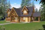 Terrific Log Cabin Style Home With Impressive Entry Porch And Dormers