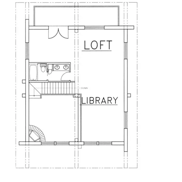 Modern House Plan Second Floor - Quaint Cottage Log Cabin Home 088D-0062 - Shop House Plans and More