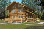 Log Cabin House Has Relaxing Covered Porch