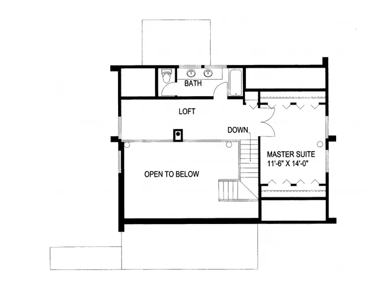 Waterfront House Plan Second Floor - Eddystone Place Cottage Home 088D-0063 - Search House Plans and More