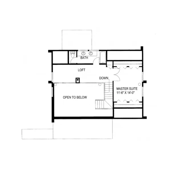 Waterfront House Plan Second Floor - Eddystone Place Cottage Home 088D-0063 - Search House Plans and More