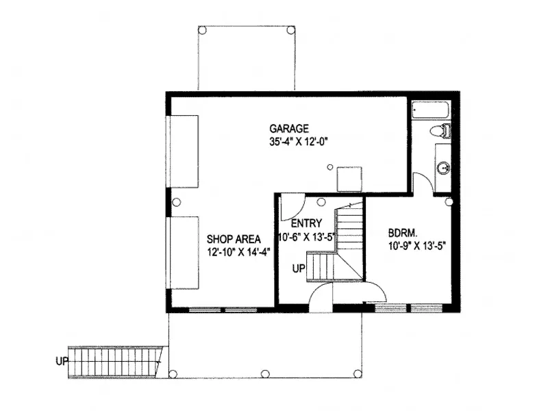 Waterfront House Plan Lower Level Floor - Eddystone Place Cottage Home 088D-0063 - Search House Plans and More