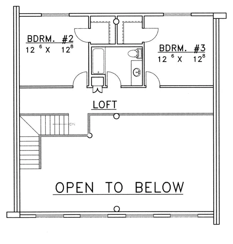 Country House Plan Second Floor - Stone Creek Log Cabin Home 088D-0064 - Shop House Plans and More