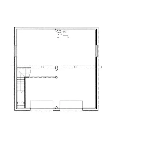 A-Frame House Plan Lower Level Floor - Stone Creek Log Cabin Home 088D-0064 - Shop House Plans and More