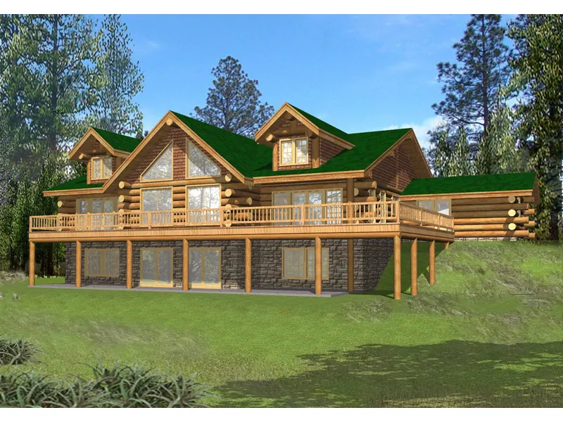 Raised Log Style Home With Expansive Balcony For Great View