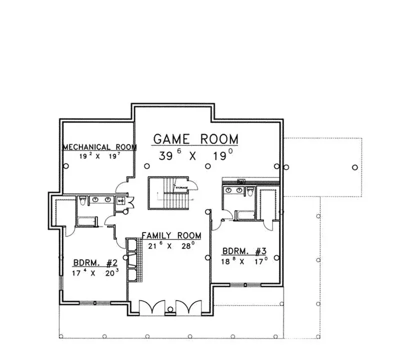 Country House Plan Lower Level Floor - Clarkwood Log Home 088D-0065 - Search House Plans and More