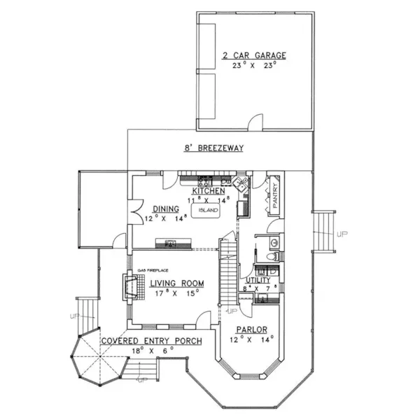 Victorian House Plan First Floor - Delson Victorian Home 088D-0072 - Search House Plans and More