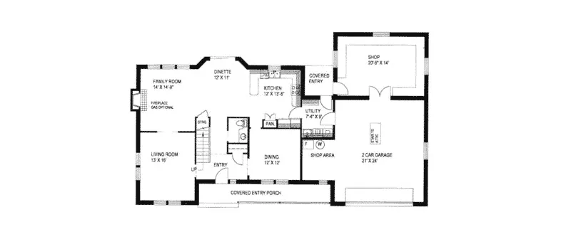 Traditional House Plan First Floor - Claybourne Country Home 088D-0074 - Search House Plans and More