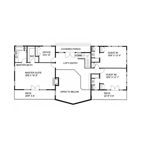 Contemporary House Plan First Floor - Ostermueller A-Frame Home 088D-0087 - Shop House Plans and More