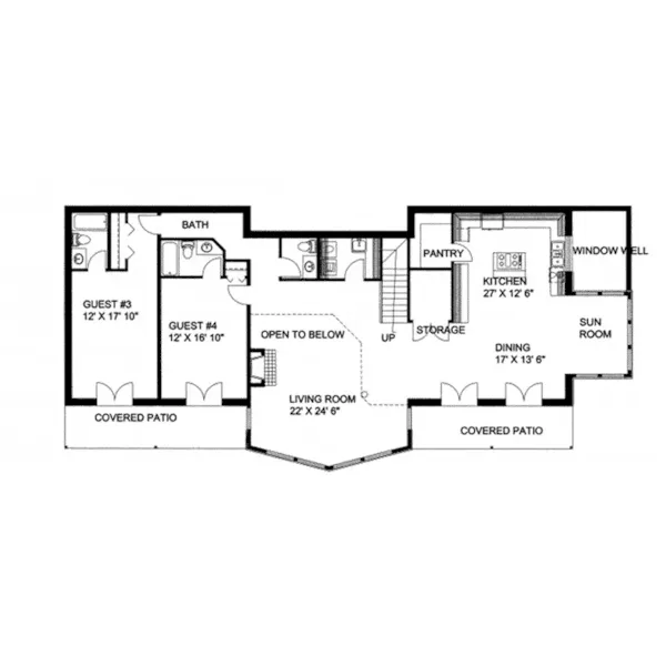 Contemporary House Plan Lower Level Floor - Ostermueller A-Frame Home 088D-0087 - Shop House Plans and More