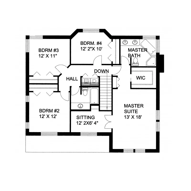 Traditional House Plan Second Floor - Menomonee Mountain Lake Home 088D-0088 - Shop House Plans and More