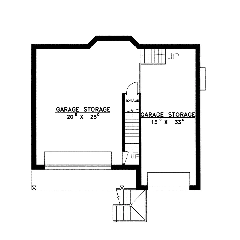 Traditional House Plan Lower Level Floor - Menomonee Mountain Lake Home 088D-0088 - Shop House Plans and More