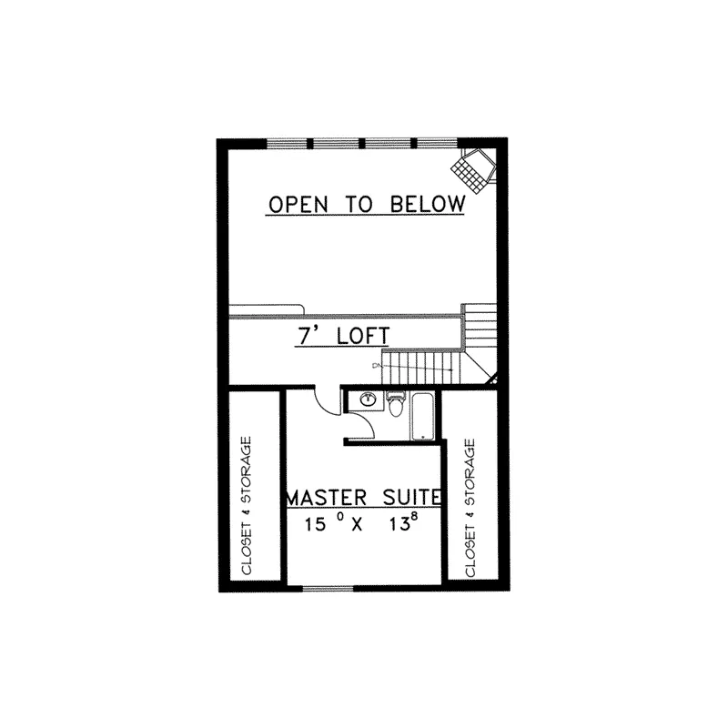 Waterfront House Plan Second Floor - Santiago Peak A-Frame Home 088D-0089 - Shop House Plans and More