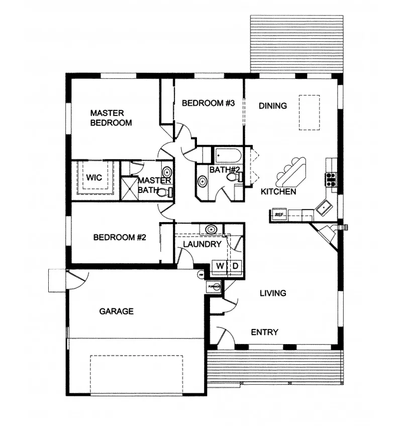 Ranch House Plan First Floor - Ridgelawn Rustic Ranch Home 088D-0093 - Shop House Plans and More