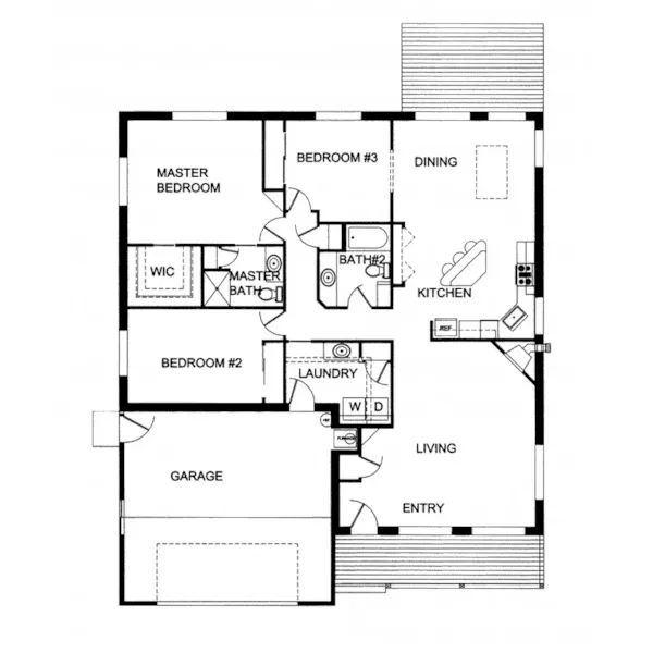 Ranch House Plan First Floor - Ridgelawn Rustic Ranch Home 088D-0093 - Shop House Plans and More