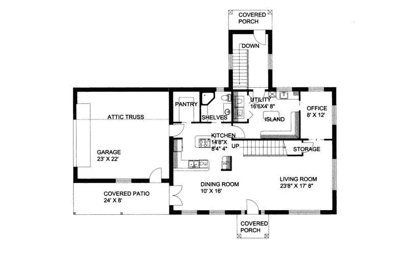 Traditional House Plan First Floor - Huntley Luxury Country Home 088D-0096 - Search House Plans and More