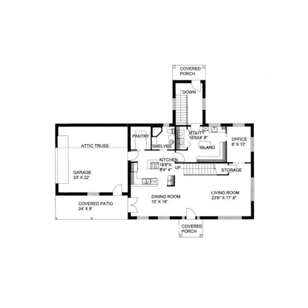 Country House Plan First Floor - Huntley Luxury Country Home 088D-0096 - Search House Plans and More