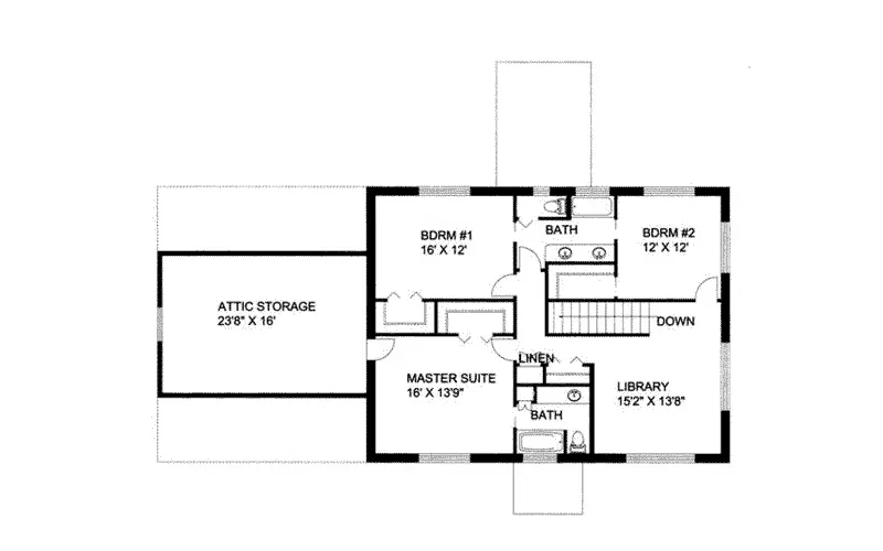 Traditional House Plan Second Floor - Huntley Luxury Country Home 088D-0096 - Search House Plans and More