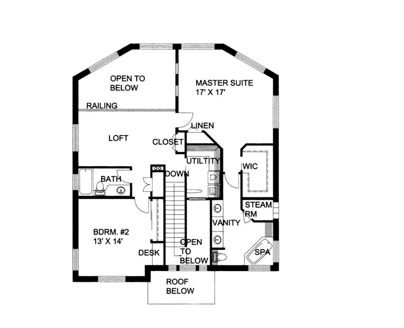 Traditional House Plan Second Floor - Provo Rustic Mountain Home 088D-0097 - Shop House Plans and More