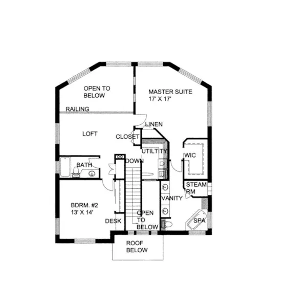 Country House Plan Second Floor - Provo Rustic Mountain Home 088D-0097 - Shop House Plans and More