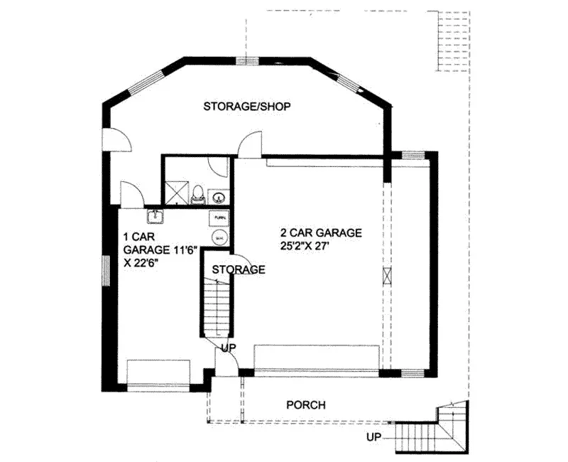 Traditional House Plan Lower Level Floor - Provo Rustic Mountain Home 088D-0097 - Shop House Plans and More