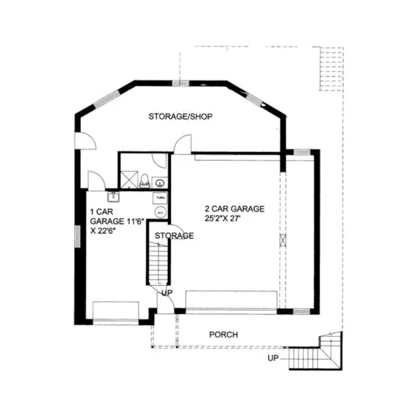 Country House Plan Lower Level Floor - Provo Rustic Mountain Home 088D-0097 - Shop House Plans and More