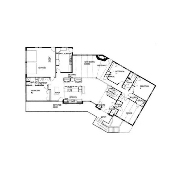 Southern House Plan First Floor - Paradise Creek Luxury Home 088D-0099 - Shop House Plans and More