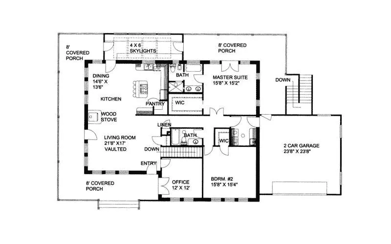 Country House Plan First Floor - Colombo Rustic Mountain Home 088D-0102 - Search House Plans and More