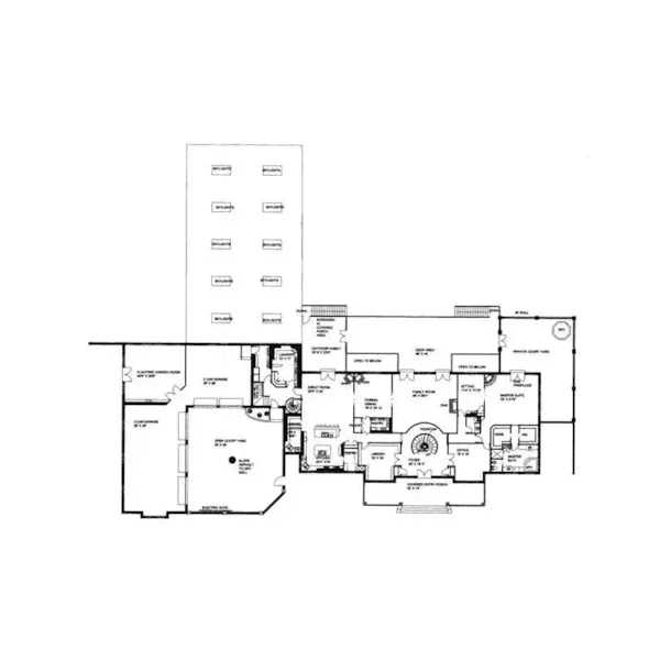 Rustic House Plan First Floor - Houstonia Rustic Luxury Home 088D-0103 - Search House Plans and More