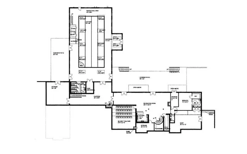 Rustic House Plan Lower Level Floor - Houstonia Rustic Luxury Home 088D-0103 - Search House Plans and More