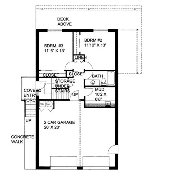 Waterfront House Plan Lower Level Floor - Esseldale Vacation Home 088D-0105 - Search House Plans and More