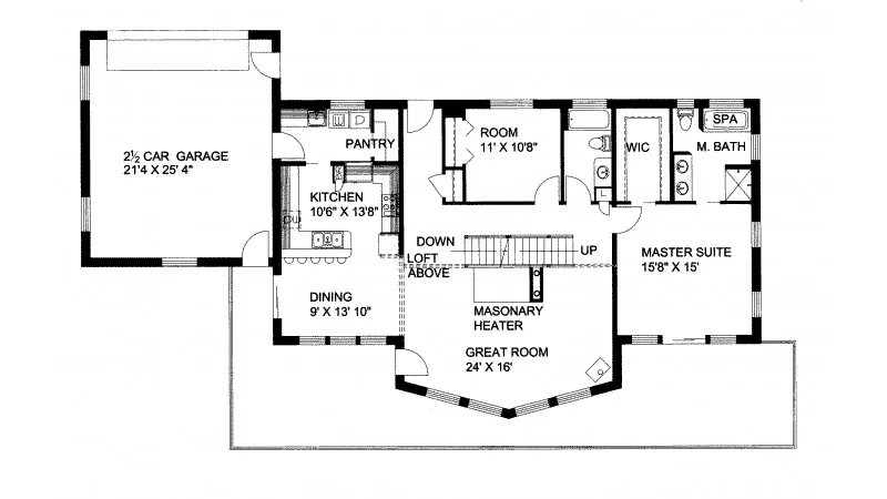 Luxury House Plan First Floor - Magnolia Point A-Frame Home 088D-0106 - Shop House Plans and More