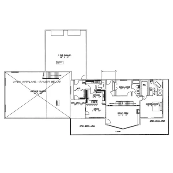 Lake House Plan First Floor - Marcrest Waterfront Home 088D-0107 - Shop House Plans and More